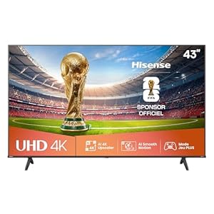 Hisense 43 inch 43A6Q 4K UHD Dolby Vision HDR VIDAA Smart TV with Youtube, Netflix, Disney+, Channel + (2025 Model)