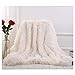 Price comparison product image Hggzeg Super Soft Long Shaggy Throw Blanket, Elegant Cozy Faux Fur Decorative Throw Blanket for Couch Chair & Bed (White, 160 x 200cm)