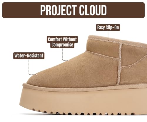 Image of Project Cloud 100% Genuine Leather Platform Ankle Boots for Women