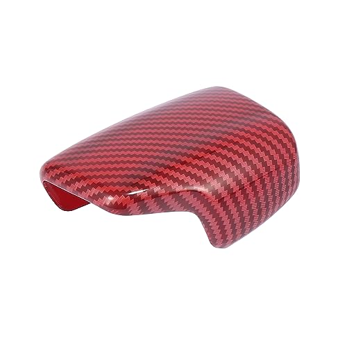 X AUTOHAUX ABS Red Carbon Fiber Print Car Gear Shift Knob Cover Trim Replacement for Audi A4 S4 A5 S5 2017-2020 for Audi Q5 SQ5 Q7 2017-2019