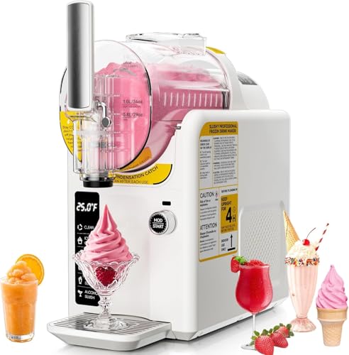 Ice Cream Machine Slushie Machine for Home - Slushy Machine Maker Frozen Drink Maker No Ice Needed Self Cleaning, 5 Preset for Soft Serve Ice Cream, Slushie, Margarita, Frappés, Milkshake