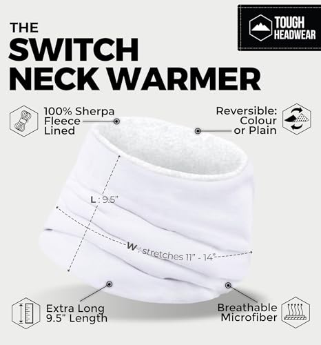 Image of Tough Headwear Swtich Winter Neck Gaiters For Men & Women, Fleece Neck Gaiter, Fleece Neck Warmer, Ski Gaiter - Reversible