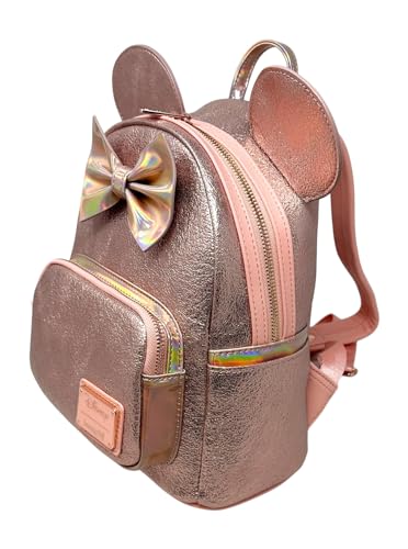 Loungefly Disney Minnie Mouse Pink Rose Metallic Womens Double Strap Shoulder Bag Purse2