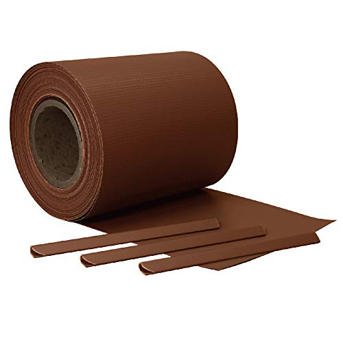 Preisvergleich Produktbild Kingpower Sichtschutz PVC Doppelstabmatten Zaunfolie Windschutz Sichtschutzstreifen Blickdicht Windschutz 5 Farben, Farbe:Braun, Rollenlänge:65 m