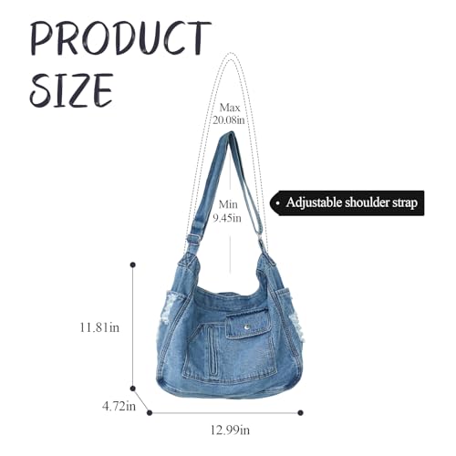 Bolso Denim para mujer tipo crossbody ligero miniatura 3