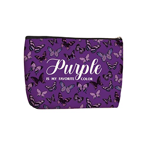 Wenboco Purple Gifts for Women Purple Accessories Purples Lover Gift Makeup Bag, Inspirational Birthday Christmas Gifts for Women Her Female Mother Sister Friends Travel Toiletries Bag