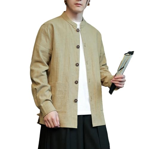 Chemise manches longues homme style chinois idéale pour l'été