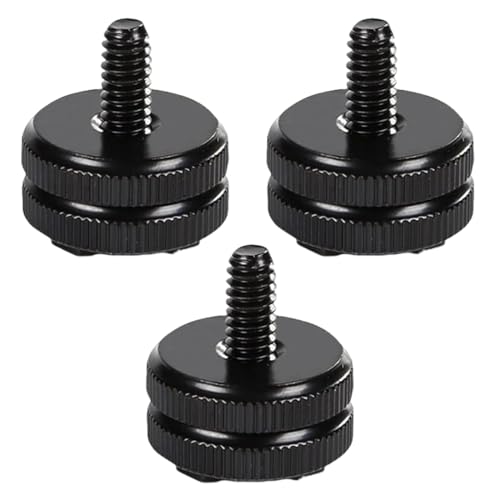 GNALIA 3 Pièces Adaptateur Griffe Camera Daptateur Hot Shoe Vis D'Adaptation Filetage 1/4 Vis De Trépied 1/4 Pour Microphone Flashs Moniteur Appareils Photo Caméscopes