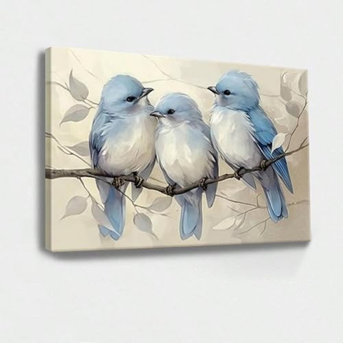 Toile murale vintage oiseaux colorés peinture classique décoration intérieur 50x70cm