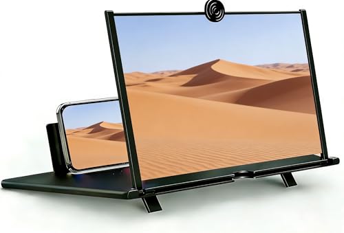 Loupe d'écran smartphone 10" avec amplificateur 3D et support noir - 2