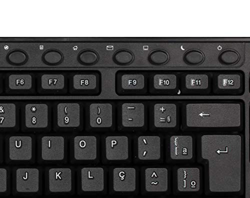 Kit Teclado e Mouse Multimídia Sem Fio Wireless 2.4ghz Usb Abnt2 Pc Notebook Mac
