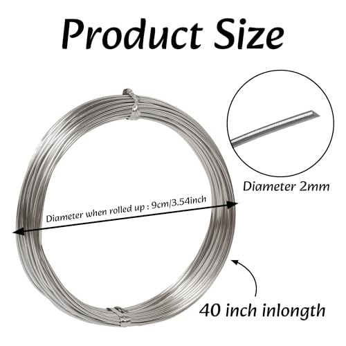 Image of Aluminum Craft Wire, 33 Feet Bendable for Jewelry Making, Sculpting, Floral, Wreath, Crafting, Wire Wrapping, Beading Wire, Christmas Ornaments (Silver, 18 Gauge)