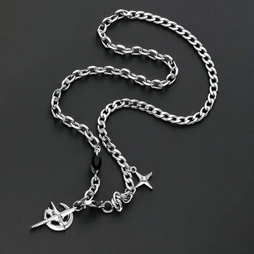 Image of 2 Pcs Cross Necklace Set, Y2K Aesthetic Gothic Jewelry for Men and Women, Punk Style Accessories for Music Festivals and Concerts