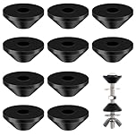 10Pcs Non Slip Toilet Seat Hinge Fittings, 8mm Rubber Washer Pads Conical Base Plate Washers Toilet Hinge Fixing Replacement Black Rubber Fixture for Loose Toilet Seat Repair (25x10mm M8)