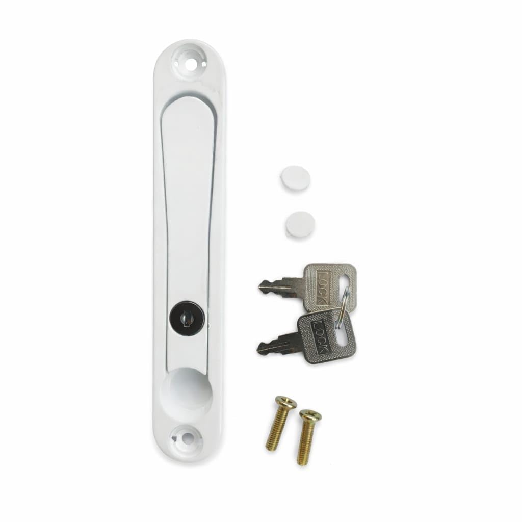 Premium UPVC Popup Lock Handle with Key – White Sliding Door & Window Lock Handle | Strong Security & Smooth Operation (1 Piece)-image-10