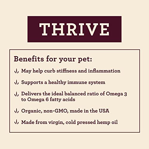 Hemp Well Thrive Oil For Dogs And Cats – Supports Hip, Joint, And Heart Health, Promotes Immune Support, Strengthens Skin And Coat, Organically Sourced – 2 Ounces #TOP2
