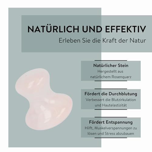 PARSA Beauty Piedra de masaje Nature Love Gua Sha - Piedra de masaje natural de cuarzo rosa para el cuidado facial y corporal, promover la circulación sanguínea, antienvejecimiento, reafirmar la piel - imagen 3
