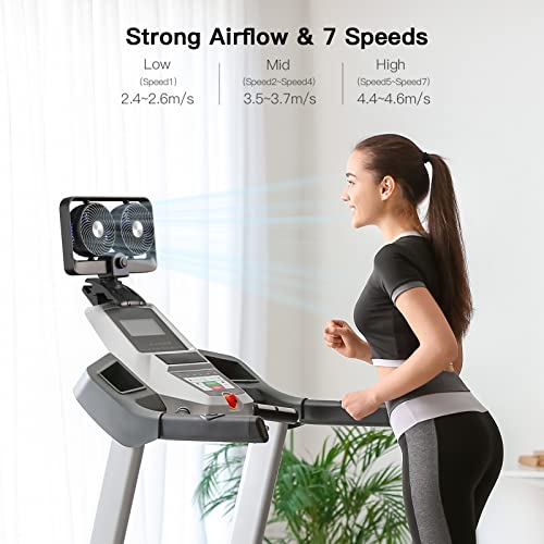 Koonie 10000Mah Battery Operated Dual Head Fan, Clip On Fan With 7 Speed, 360° Rotation, Cordless Rechargeable Fan For Camping Travel Outdoor Indoor Office #TOP3