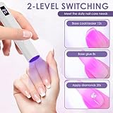 Mini UV Lamps for Gel Nails with LED Screen Handheld Small Nail Lamps Led Flashlight USB Rechargeable 180mAh 3W Flash Cure Nail Drye 20s 60s Timer Fast Drying for Women DIY at Home Travel Salo White - Image 5