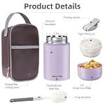 Insulated Food Jar 18oz Stainless for Work/Travel Purple - Image 6