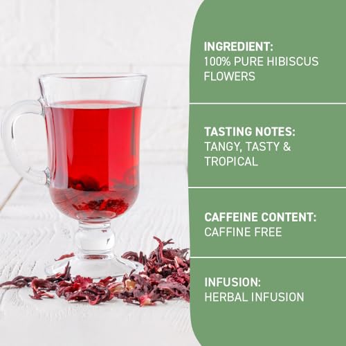 HANDPICK, Hibiscus Flowers Dried (9oz) Caffeine Free | Naturally Contains Antioxidants & Can Support Overall Health | 100% Pure Dried Hibiscus Flowers for Loose Leaf Tea | Floral Herbal Tea