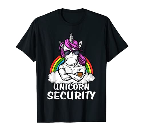 Unicornio Security Arco Iris Fitness Gym Hombres Niños Camiseta
