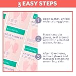Patchology Rosé Fingers Renewing Hand Mask - Strawberry-Scented Moisturizing Gloves with Shea Butter for Dry & Cracked Hands, Repairing Hand Treatment for Baby Soft Skin, Self-Care Essential - 1 Pair - Image 4