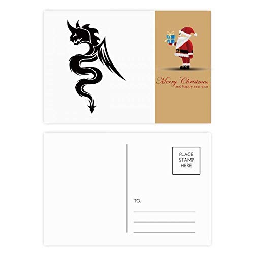 Cartes postales Dragon Art Silhouette Père Noël carte de vœux originale lot de 20