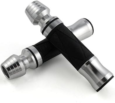 Silver 2 X 7/8"22mm Motorcycle Universal CNC Aluminum & Soft Rubber Grips Handlebar Fit For Honda CB400SF BS BR R S T V NC W 1992 1993 1994 1995 1996 1997 1998