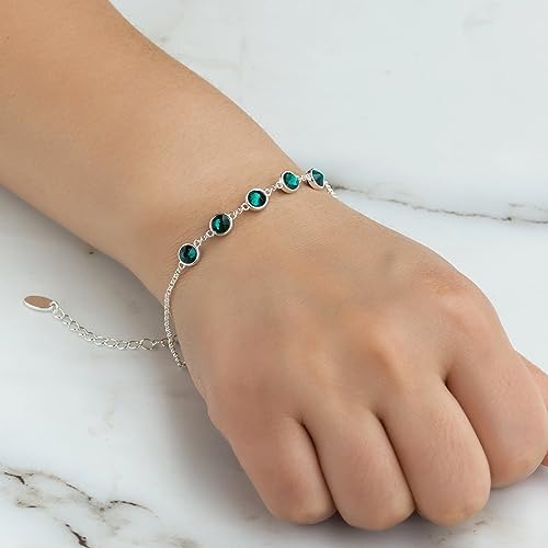 Philip Jones May Birthstone Bracelet Created with Emerald Zircondia® Crystals