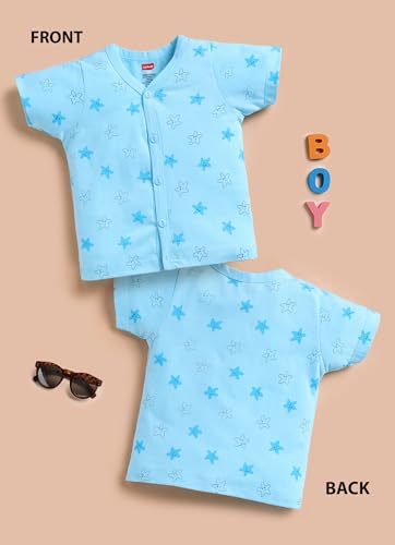 Image of LuvLap Baby Boys & Girls Regular Fit 100% Cotton Half Sleeve Jhabla Pack of 4