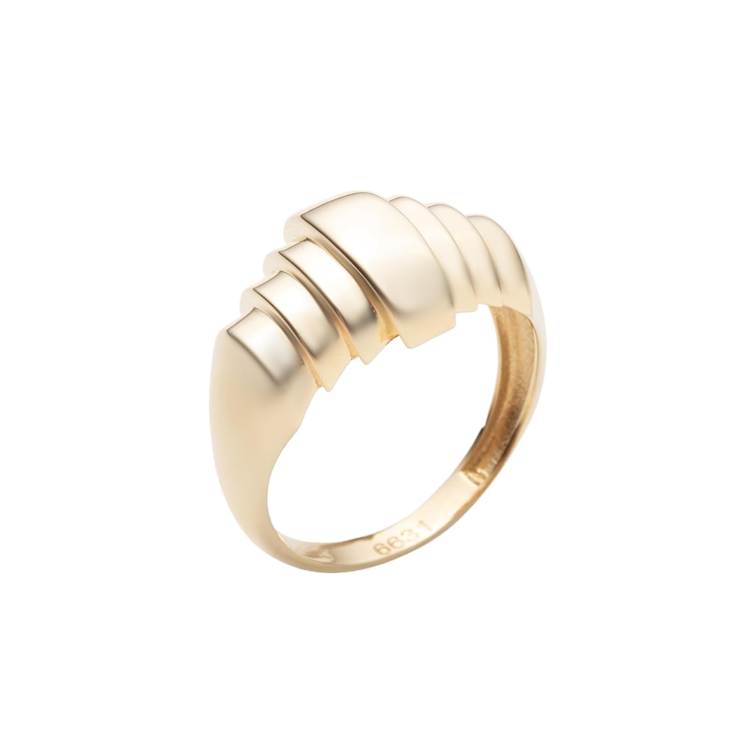 14K Solid Gold Wide Band Ring | Thick Band Statement Ring | 14k Solid Yellow, Rose or White Gold Fine Jewelry for Women