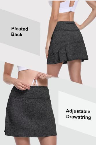 CHICHO Womens Tennis Skort Plus Size Girls High Waisted Tennis Skirt with Pockets Quickly Dry Pleated Skorts for Athletic Running Golf Apparel Light Grey XXLarge — view 3