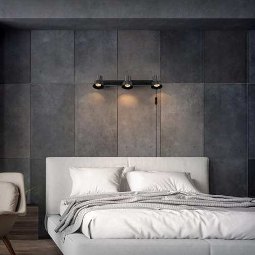 Éclairage de rail noir mat Globe Electric à 3 lumières avec têtes pivotantes
