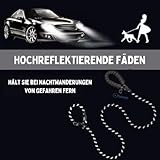 Hundeleine Retrieverleine, Führleine Zugleine Moxonleine für mittelgroße große Hunde 185 x 1,2 cm aus starkem Nylonseil, mit Einer Fingerzahnbürste für Hunde und Katze, Fingerling