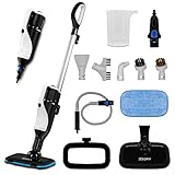ZEEGMA PAAR Steam Dampfreiniger 15in1, Power 1400W, reinigt mehrere Oberflächen, tötet bis zu 99,7% der Bakterien und Keime, einstellbare Dampfleistung, 7 Aufsätze für verschiedene Anwendungen