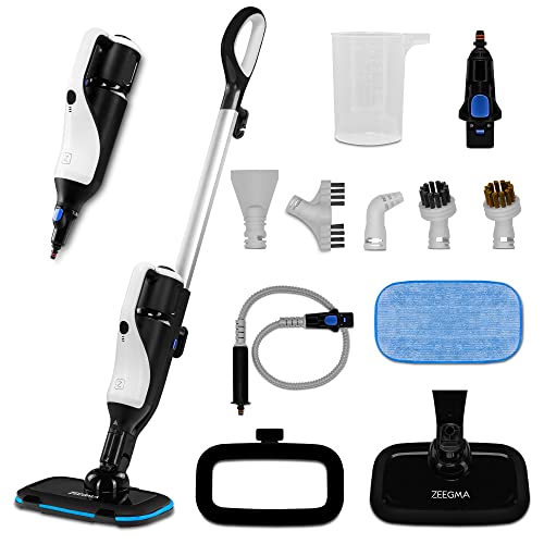 Zeegma PAAR Mopa a vapor Mopa 15en1, SteamPower 1400W, Limpia varias superficies, Mata al 99,7 % de bacterias y microorganismos, Ajuste variable de la cantidad de vapor, 7 puntas para varios usos Cover