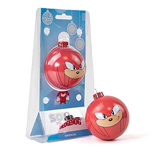 NumskullBauble Heads Official Sonic The Hedgehog Knuckles Christmas Tree Decoration Ornament - Red Tin Metal Christmas Bauble Ball Hanging Decor