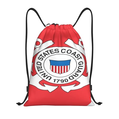 Generic Crazy Coast Guard Drawstring Backpack Gym Sackpack Beach Bag for Women Men, Medium