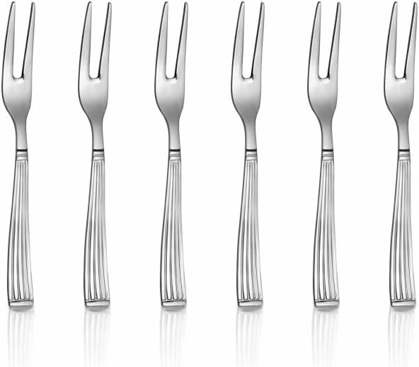 Shri & Sam Stainless Steel New Stribes Fruit Fork,6 Pieces