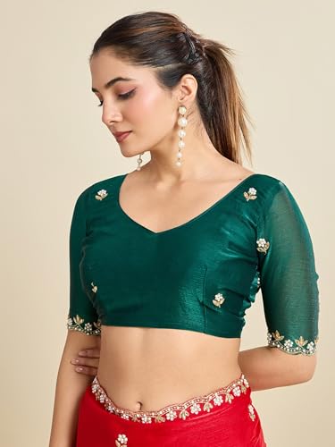 Image of Women's Chiffon Saree with Unstitched Blouse Piece