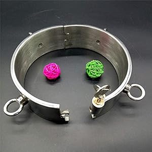 Madaenmj Roestvrijstalen Afsluitbare Halskraag, 6 Cm Hoog, Kraag Koppel Slaaf Sex Producten Bondage Stalen Sex Tools