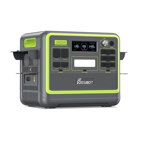FOSSiBOT F2400 Estación de Energía Portátil, 2048Wh 2400W, Batería LiFePO4, Carga Ultra Rápida en 1.5 Horas, 13 Puertos, UPS, Luz LED, para Camping, Emergencias y Hogar