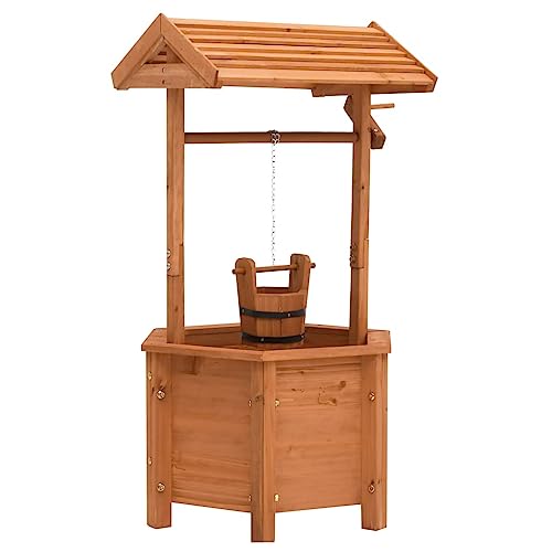 Générique Jardinière à puits à Souhait de Jardin 40x40x84cm Bois de Sapin,Décorations de pelouse & Sculptures de Jardin,4.4KG-47238