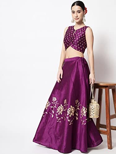 Image of studio rasa Women's Dupion Hand Block Printed Readymade Top for Festive Wedding Party