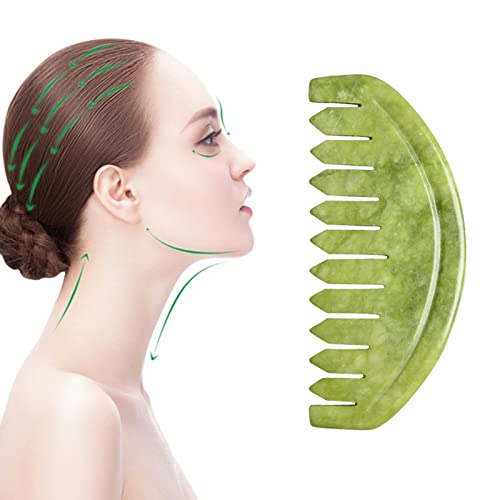 Peine masajeador de jade natural para cuero cabelludo miniatura 3