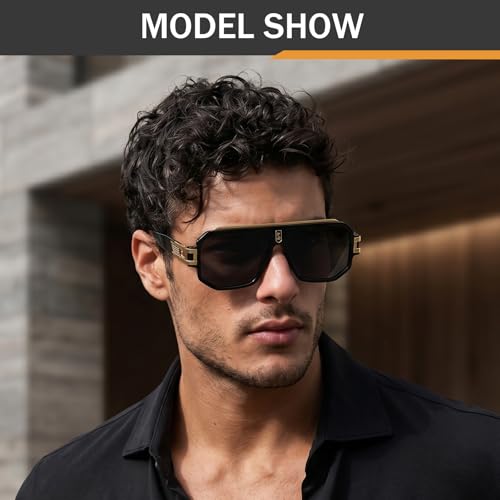 Image of Retro Polarized Pilot Sunglasses Men Women Vintage Square Metal Designer Style 80s Shades Eyewear