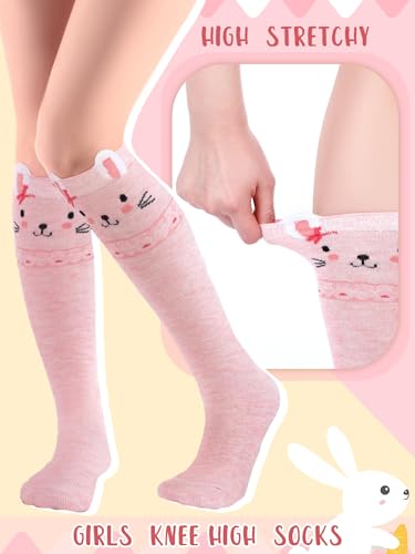 6 Pairs Kids Girls Knee High Socks Gift Long Crazy Silly Tall Funny Boot Cute Animal Child Warm Cotton Socks2
