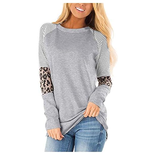 CNFIO långärmad tröja dam leopard toppar Pulli sweatshirt höst tröjor Oversize skjorta jumper blus toppar