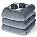 Bedsure Electric Blanket King Size - Dual Control Heated Blanket King Size, Fast Heating with 10 Time Settings & 10 Heat Settings, Warm Gift for Grandma (100x90 inches, Grey)